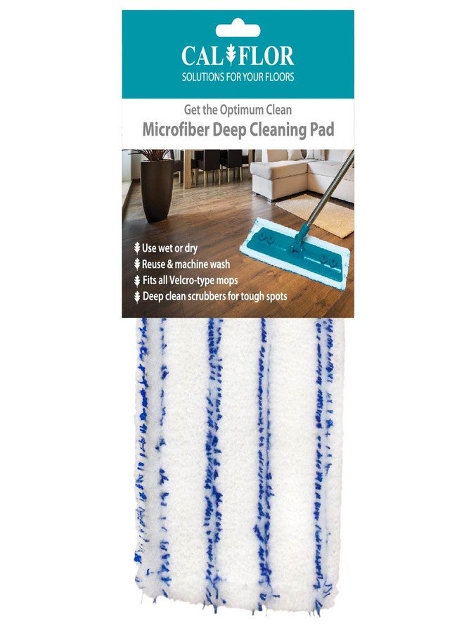 CalFlor MK27121 Microfiber Deep Clean Pad with Scrub Strips – Single Reusable Pad for Fern 48″ Mop Kits - Image 3